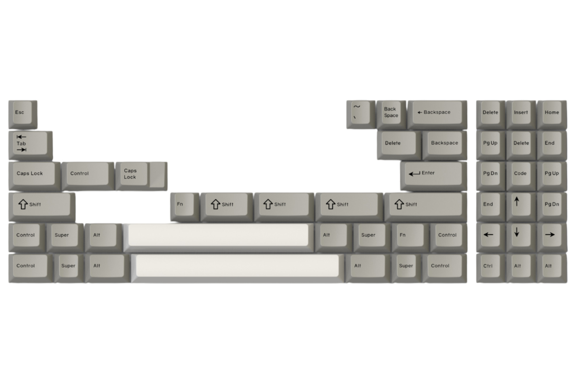 Hammerworks Mods 60s Beige (R6) Keycap Kit · Milktooth